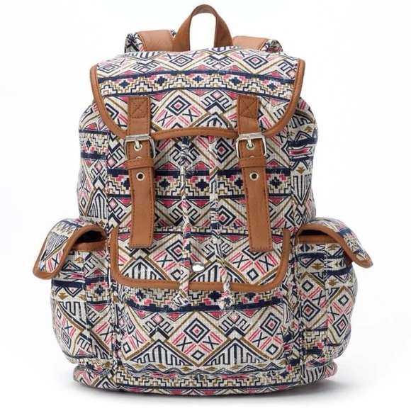 Mudd Other - Mudd Tribal school bag Table and Tower Aztec Navy Pink Brown